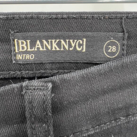 Blank NYC Intro Women's Skinny Crop Raw Hem Ripped Black Jeans 28 - Picture 7 of 9